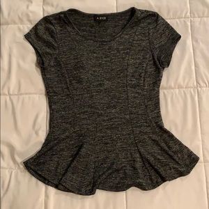 Amy Byer gray/black flare shirt.